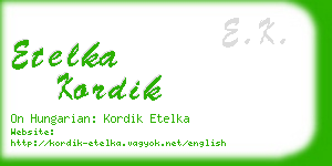 etelka kordik business card